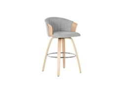 Taburete Madera Poliester Gris 58x56x95cm