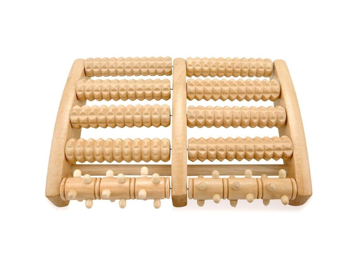 Rodillo De Masaje Doble De Madera Para Pies, Alivio Del Dolor Plantar, Fascitis Plantar Y Estrés.