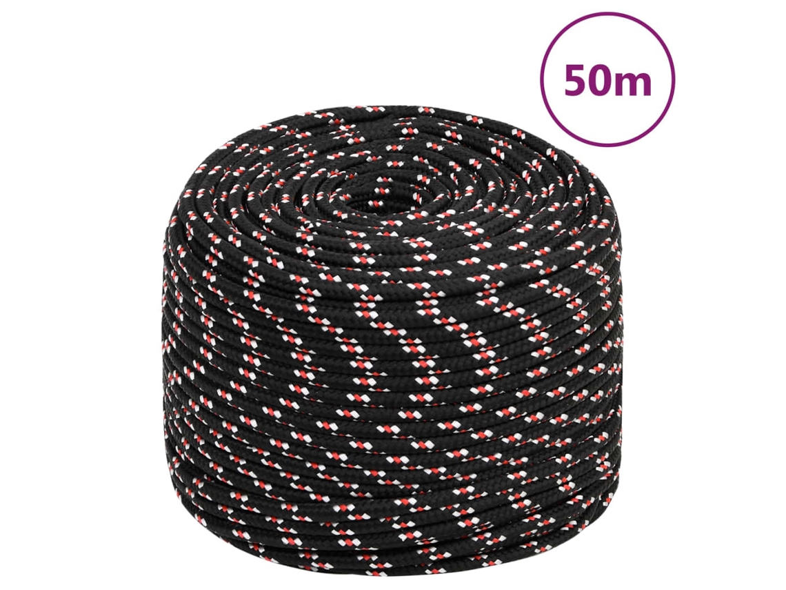 Cuerda De Barco Polipropileno Negra 6 Mm 50 M