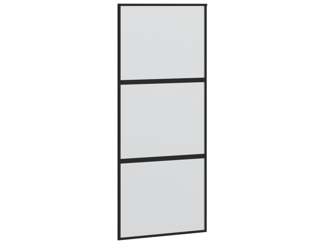 Puerta corredera vidrio VIDA XL templado y aluminio negra (90x205 cm)