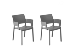 RESOL FIONA Set 2 Silla Con Brazos Interior Exterior Gris oscuro