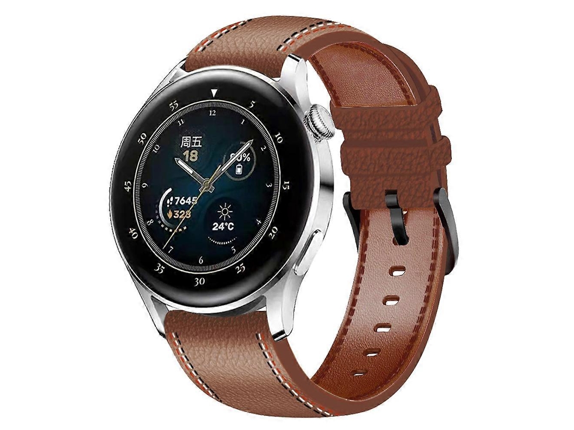 Correa de cuero para Huawei Watch GT 3 de 46 mm con costuras.