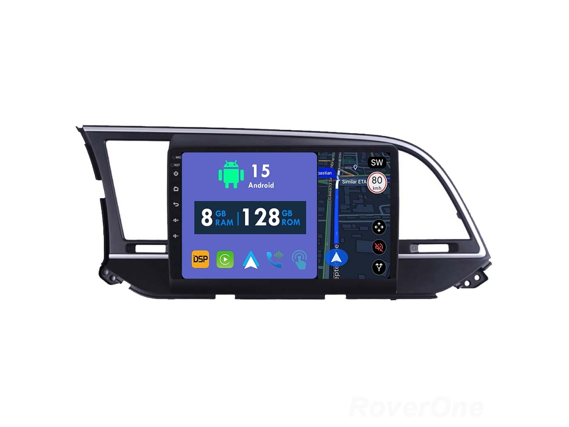 Coche Radio Android Auto Autoradio 8GB RAM 128G ROM CarPlay Navegación GPS Pantalla Táctil RoverOne para Hyundai Elantra 6 2016 - 2018 
