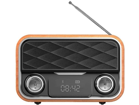 Radio Bluetooth Retro con Aux/Fm Radio de Emergencia con Antena Altavoz Bluetooth Portátil de Alta Gama Compatible con Tabletas Android BISBISOUS