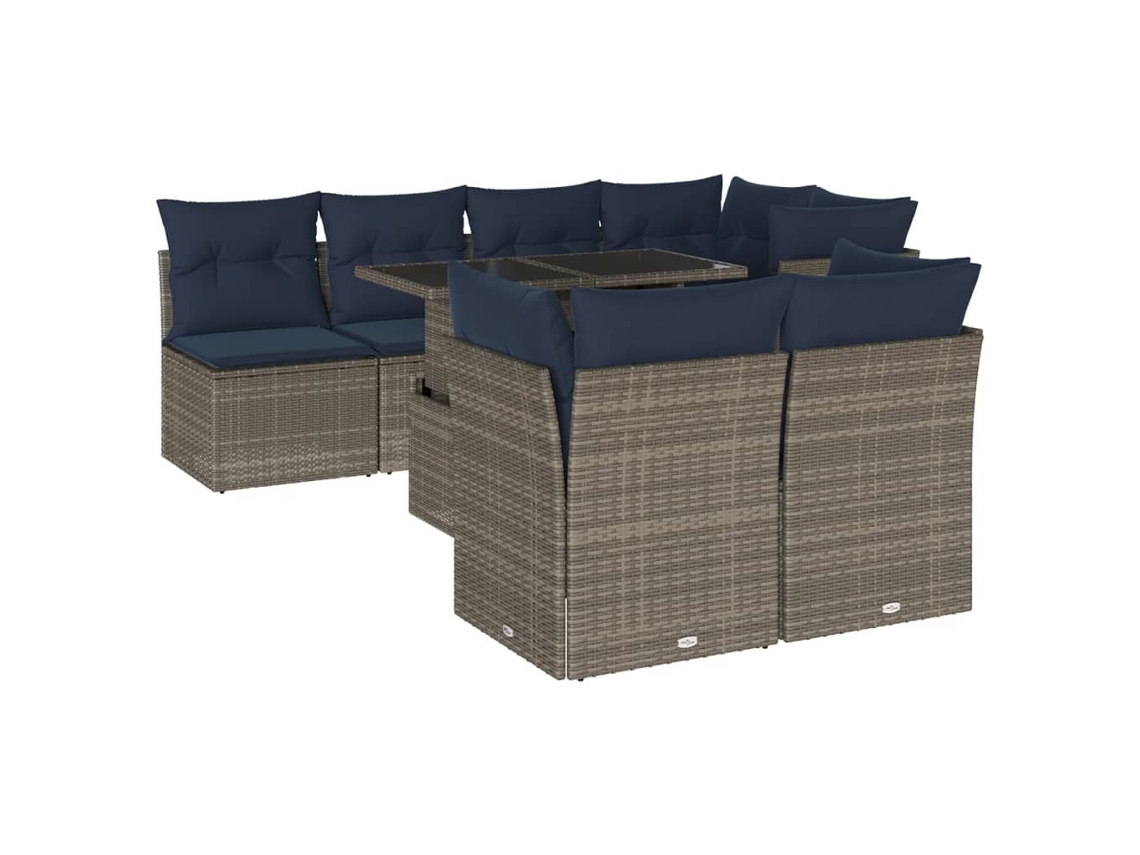 Maison Exclusive - Conjunto De Sofá De Jardín De 8 Piezas Con Cojines, Poliratán Gris