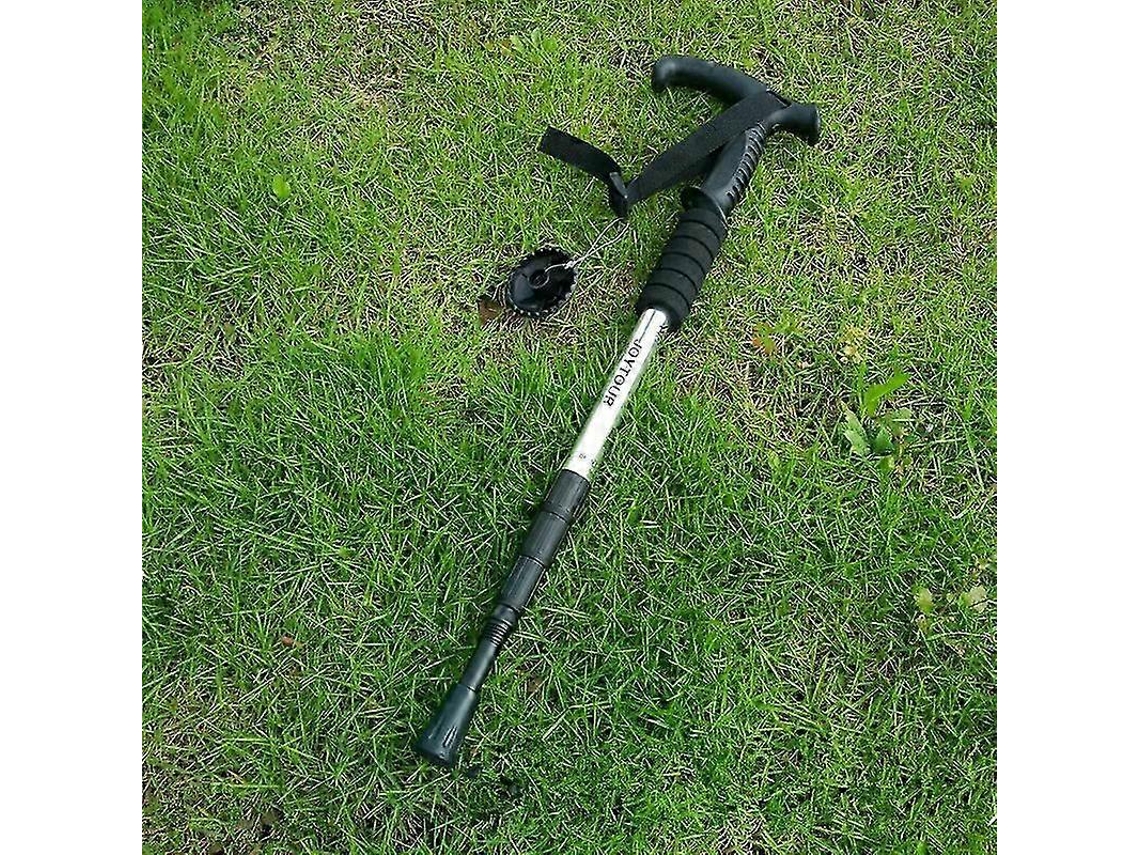 Bastón de trekking plegable para senderismo y acampada, bastón de senderismo, muleta - Blanco