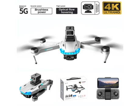 VPCOMERCIAL - Drone S138 de control remoto 4K - Duración de la batería: 18 min - Gris?