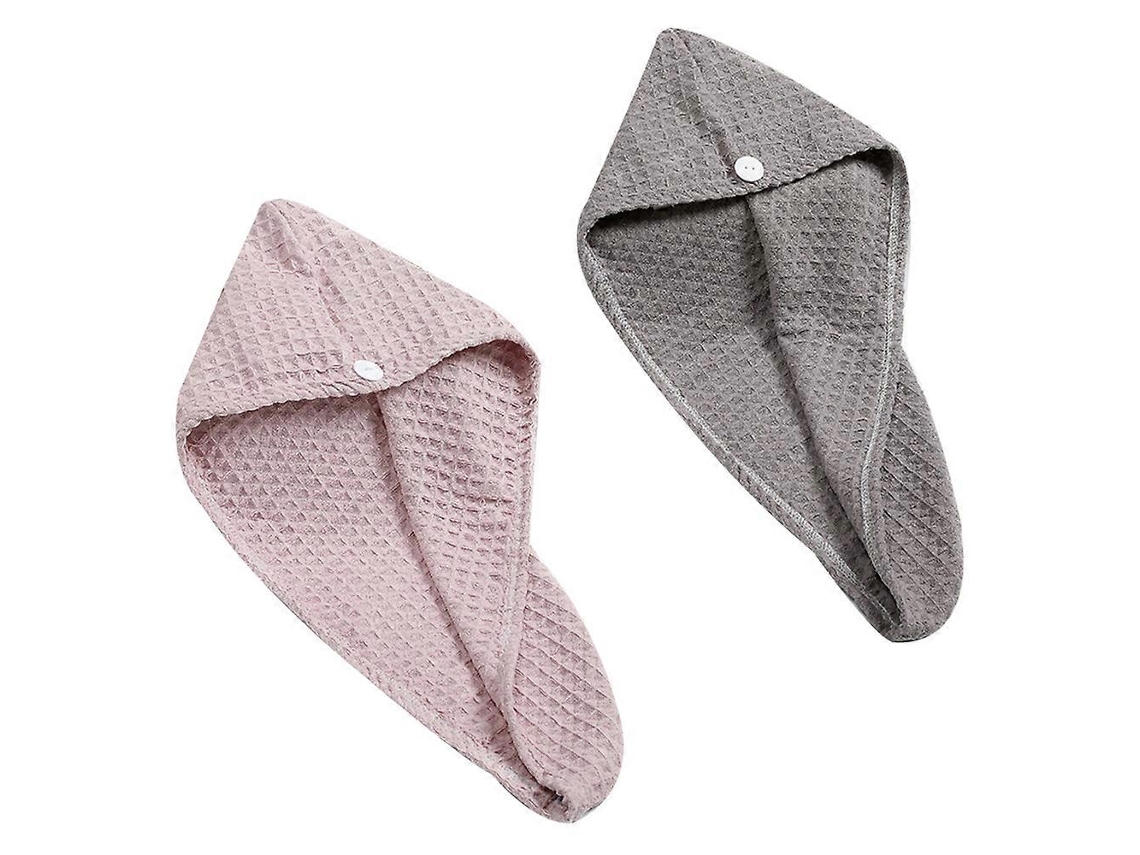 Juego de 2 toallas para el cabello con diseño de gofre, toalla para secar el cabello, toalla para mujer para un secado más rápido, de Rosewell
