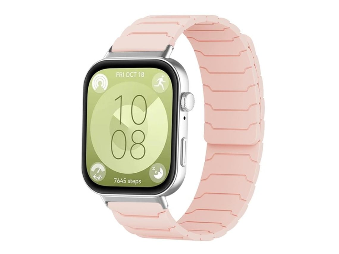 Bracelete Para Huawei Watch Fit 4 / Fit 4 Pro / Fit 3 - Silicone Magnético Rosa Areia