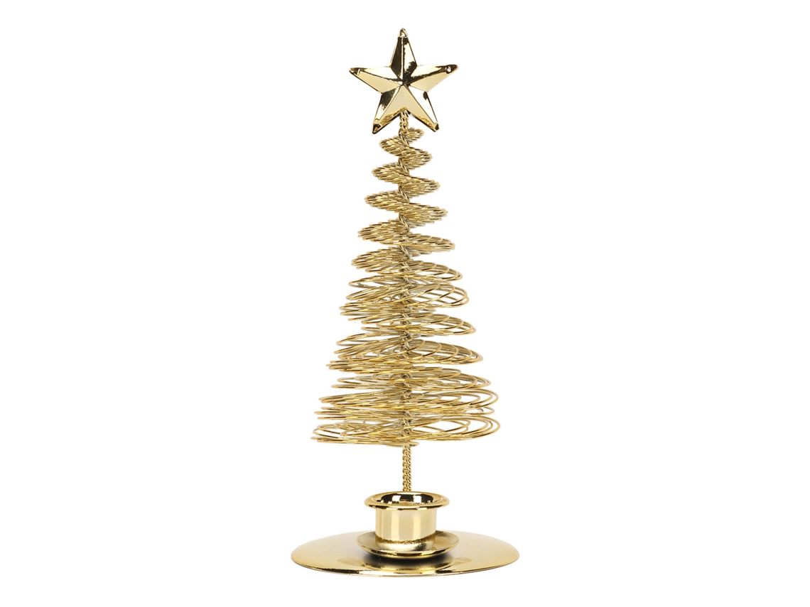 Suporte De Vela Em Forma De Árvore De Natal Dourado Para Decoração Festiva