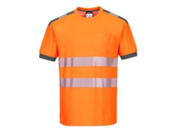 Camiseta de seguridad Portwest Pw3 de alta visibilidad para hombre, cómoda, azul marino y naranja, talla XL