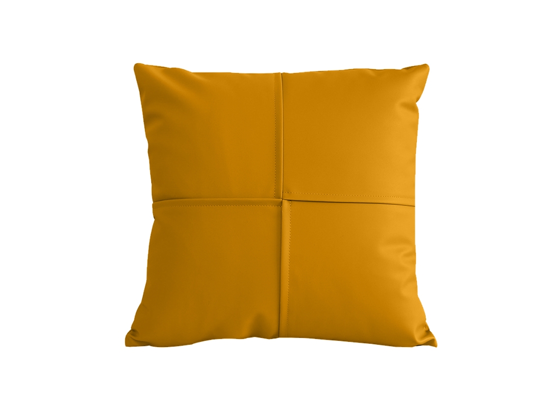 Funda De Almohada De Cuero Sintético De Color Puro: Moderna Y Sencilla Con Costuras.