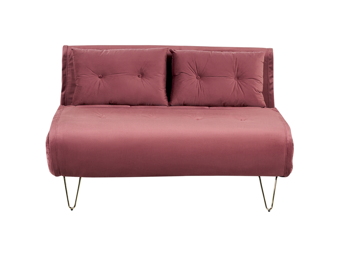 Sofá de 2 plazas BELIANI Vestfold de Terciopelo Rosa 130x80x81