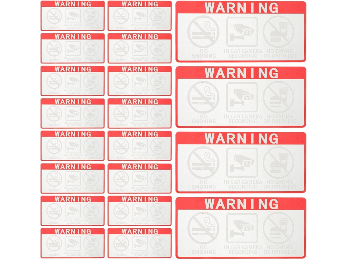 Conjunto De 20 Adesivos De Advertência/vigilância Para Carros
