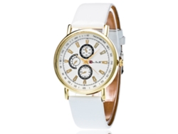 Reloj De Pulsera Sencillo De Aleación Para Mujer Con Esfera Redonda Y Movimiento De Cuarzo (oro Rosa + Oro Blanco)
