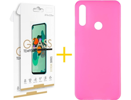 Kit Funda + 2 Protectores de Pantalla Huawei Y7 2019 SKYHE Liso 7 Rosa