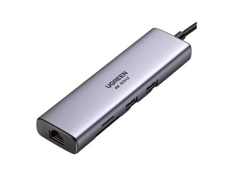 Hub UGREEN USB-C para 2xUSB 3.0 HDMI RJ45 SD/TF