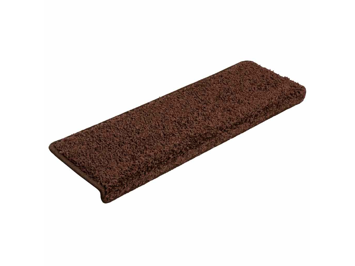 Alfombrillas Para Escaleras 30 Uds 65x21x4 Cm Marrón Borde Rectangular