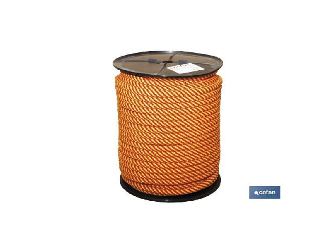 Carrete cuerda tr. helicoidal 8mm 200 mts rojo/amr