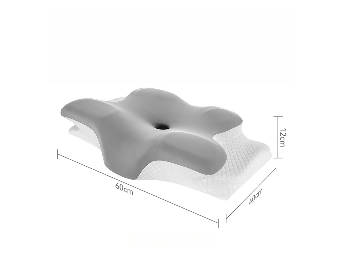 Almohada Cervical Ergonómica De Espuma Viscoelástica Transpirable Para Dormir (gris Claro) Cuich