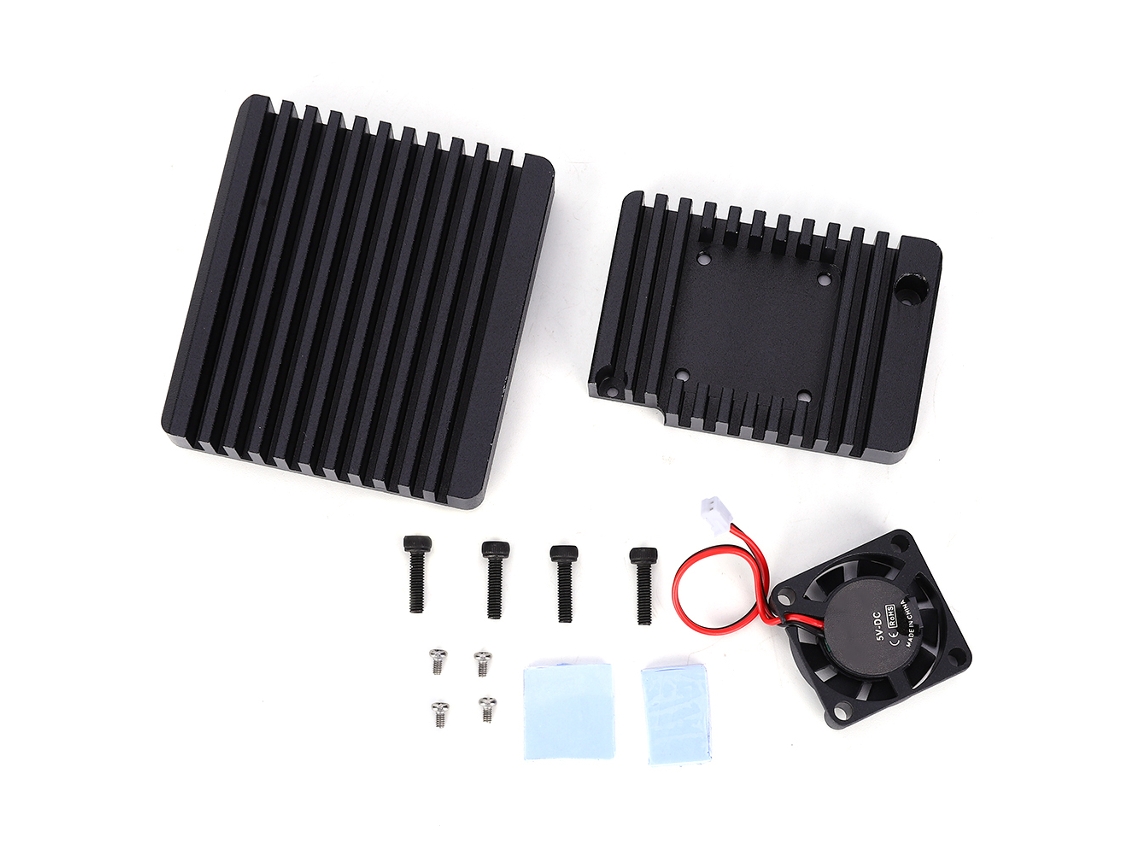 Caja De Aleación De Aluminio Para Nanopi R2s Con Ventilador De Enfriamiento Estuche Protector
