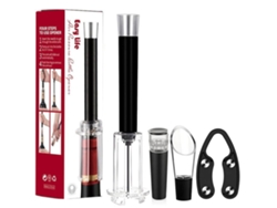 Conjunto De Apertura De Vino Con Bomba De Aire, Negro Gusshious