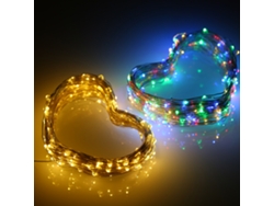 Rebe-luz De Cascada Solar Led 2m 20 Led Cable De Cobre Flexible 8 Modos Ip65 Blanco Cálido Para Jardín Fiesta Navidad Decoración