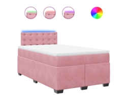 Maison Exclusive - Cama Box Spring Con Colchón Terciopelo Rosa 120x190 Cm