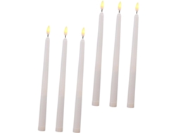Velas Led Decorativas Sin Llama (6 Unidades), Funcionan Con Pilas, Para Uso En Ventanas Interiores Y Exteriores.