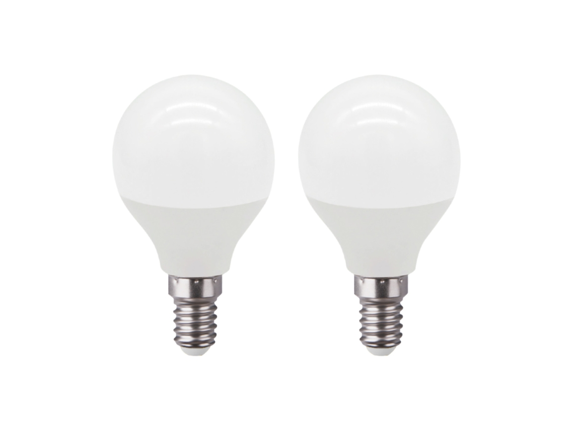 Pack 2 Bombillas LED Esférica E14 6W Equi.40W 470lm 10000H 1Primer Leader