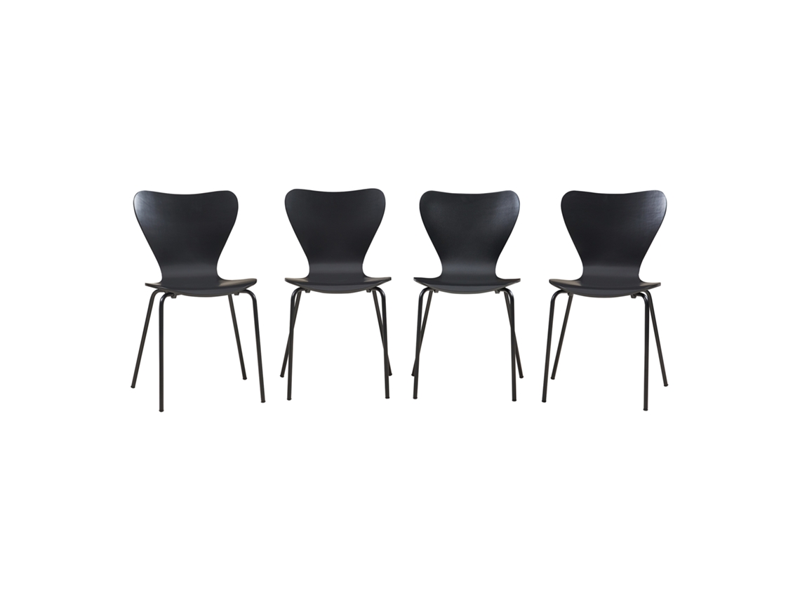 Juego de 4 sillas de comedor Essunga negras [EN.CASA]