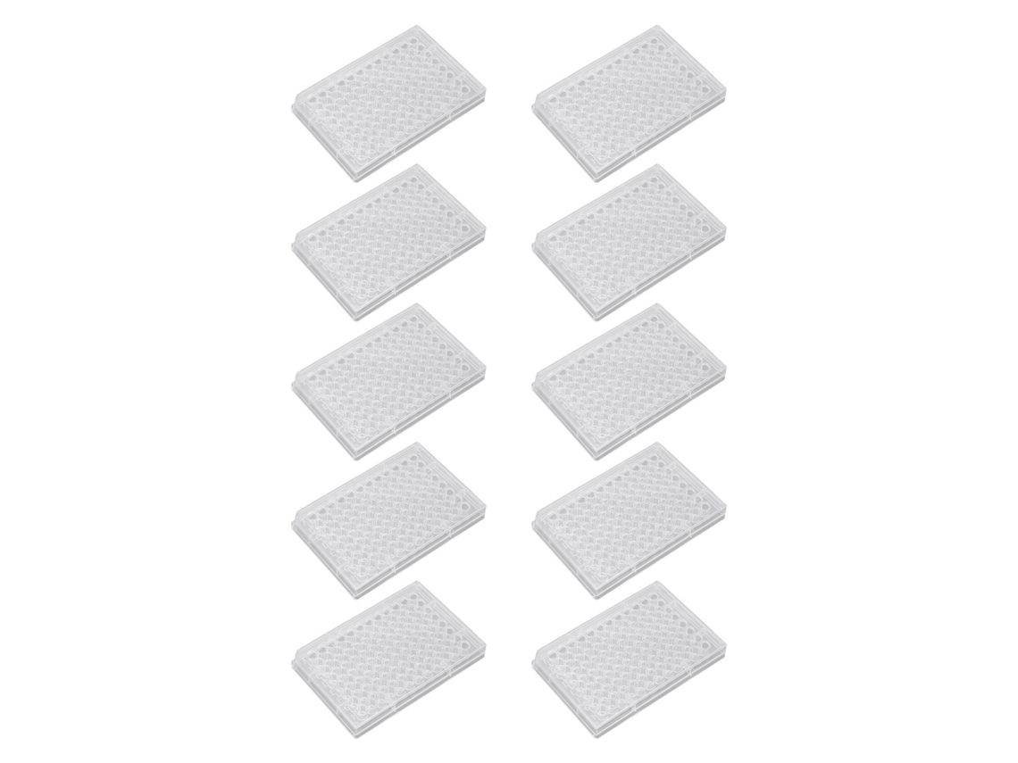 10 Placas De Cultivo De Tejidos, 96 Pocillos, Con Tapa De Poliestireno Transparente Para El Crecimiento Celular.