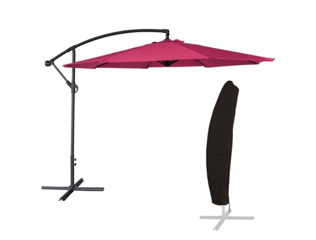 Sombrilla HAPPY GARDEN Oahu Redonda (Rojo - 300 x 250 cm cm)