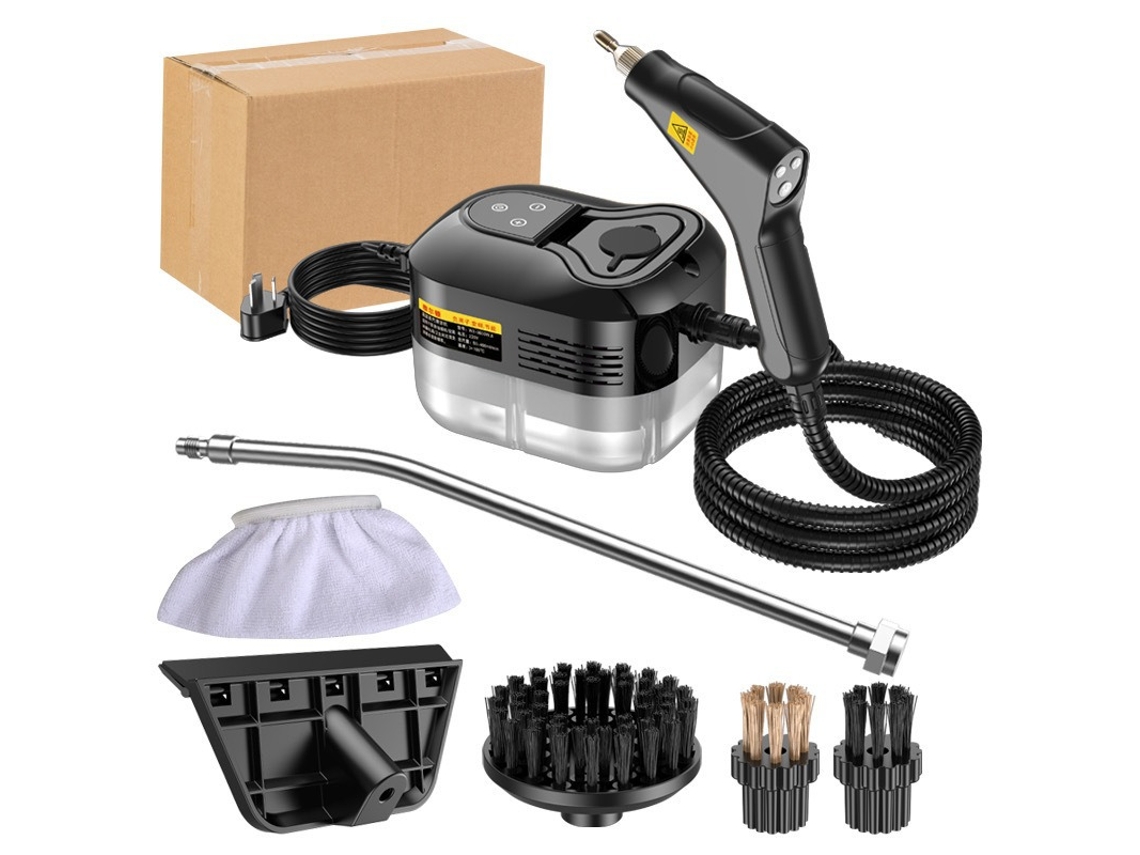 Limpador A Vapor De Alta Temperatura E Alta Pressão De 1500 W, 1200 Ml Com 3 Cabeças De Escova, 6 Modos Ajustáveis,preta Gertiz