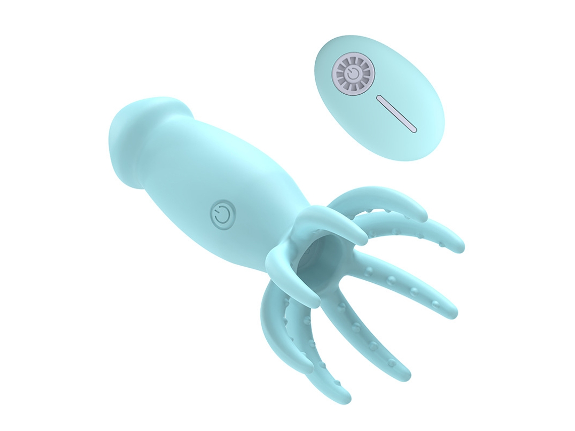 Vibrador de doble cara con 10 modos de vibración para mujer (azul) YIZHOOD