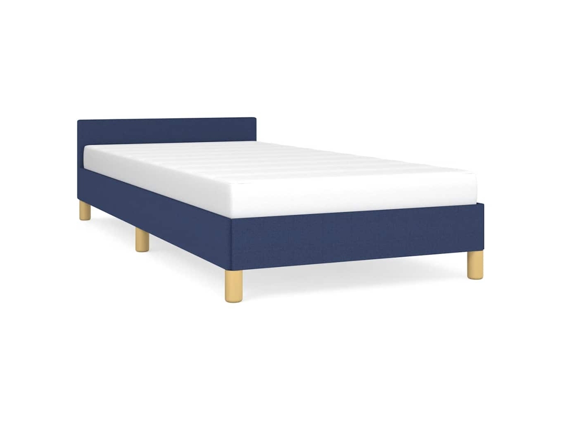 Maison Exclusive - Estructura De Cama Con Cabecero Sin Colchón Tela Azul 90x190 Cm