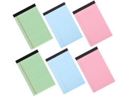 Juego de 6 cuadernos coloridos con líneas y páginas desmontables para organizar en casa, en la oficina y en Gokoco