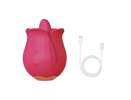 Vibrador de succión de lengua rosa para mujer (rojo) YIZHOOD