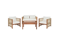 Conjunto de jardín 4 plazas de poliéster beige BELIANI Antria