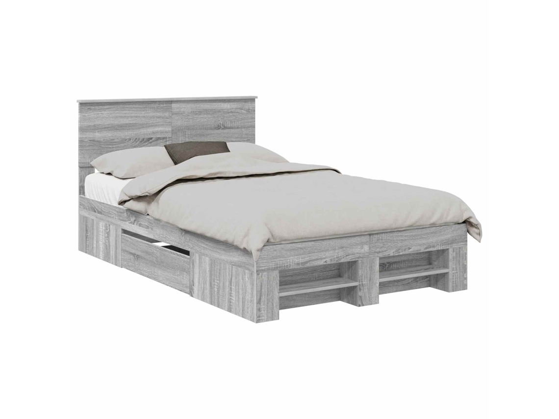 Maison Exclusive - Estructura De Cama Con Cabecera Gris Sonoma 137 X 203 Cm