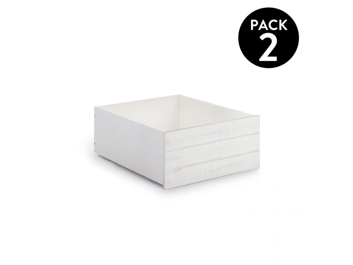 Pack 2 Cajones Iliada Blanco - Vintage White 68 X 33,5 X 90 Cm
