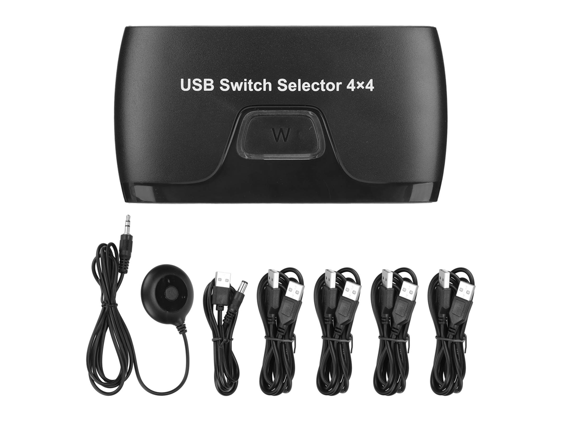Switch Kvm 4 Portas Compartilhar 4 Dispositivos Usb Para Teclado Mouse Impressora Windows Linux Chrome Os