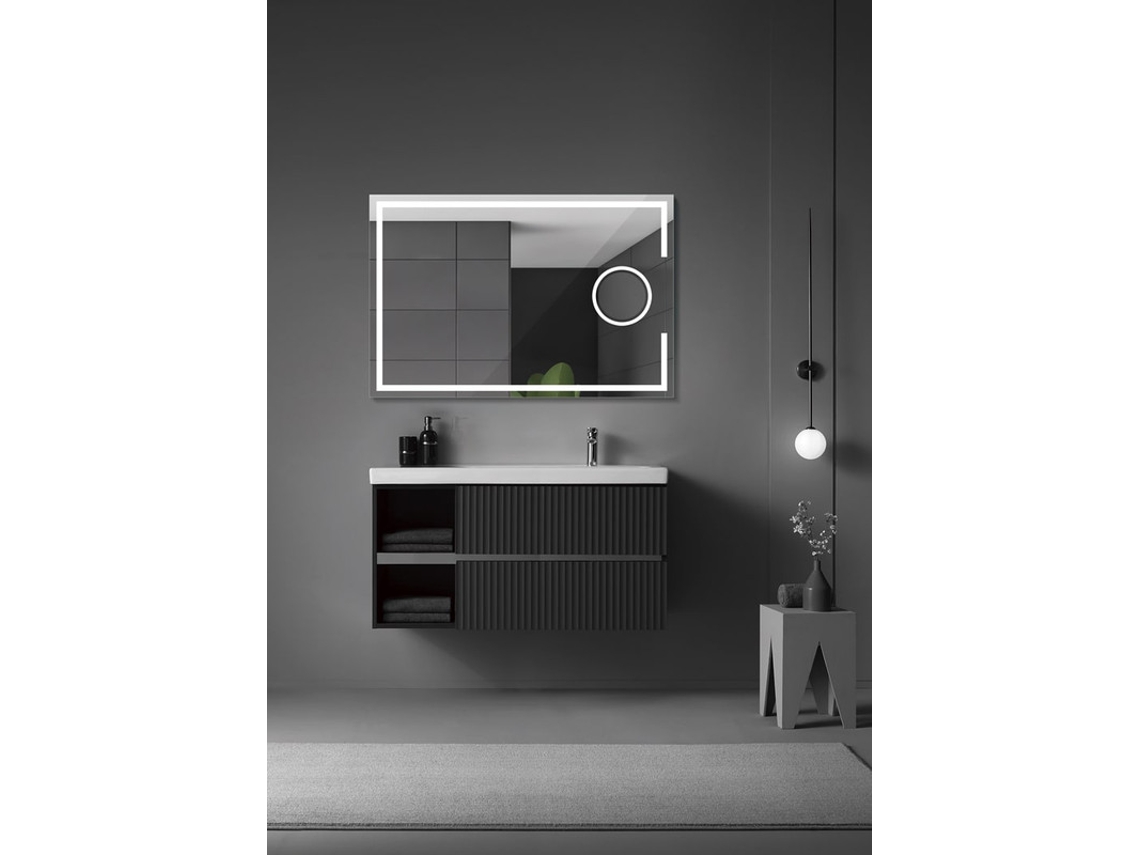 Espejo Luz 3led cálida, neutra, fría, espejo de aumento x5, antivaho 80x80 MICE COLLECTION