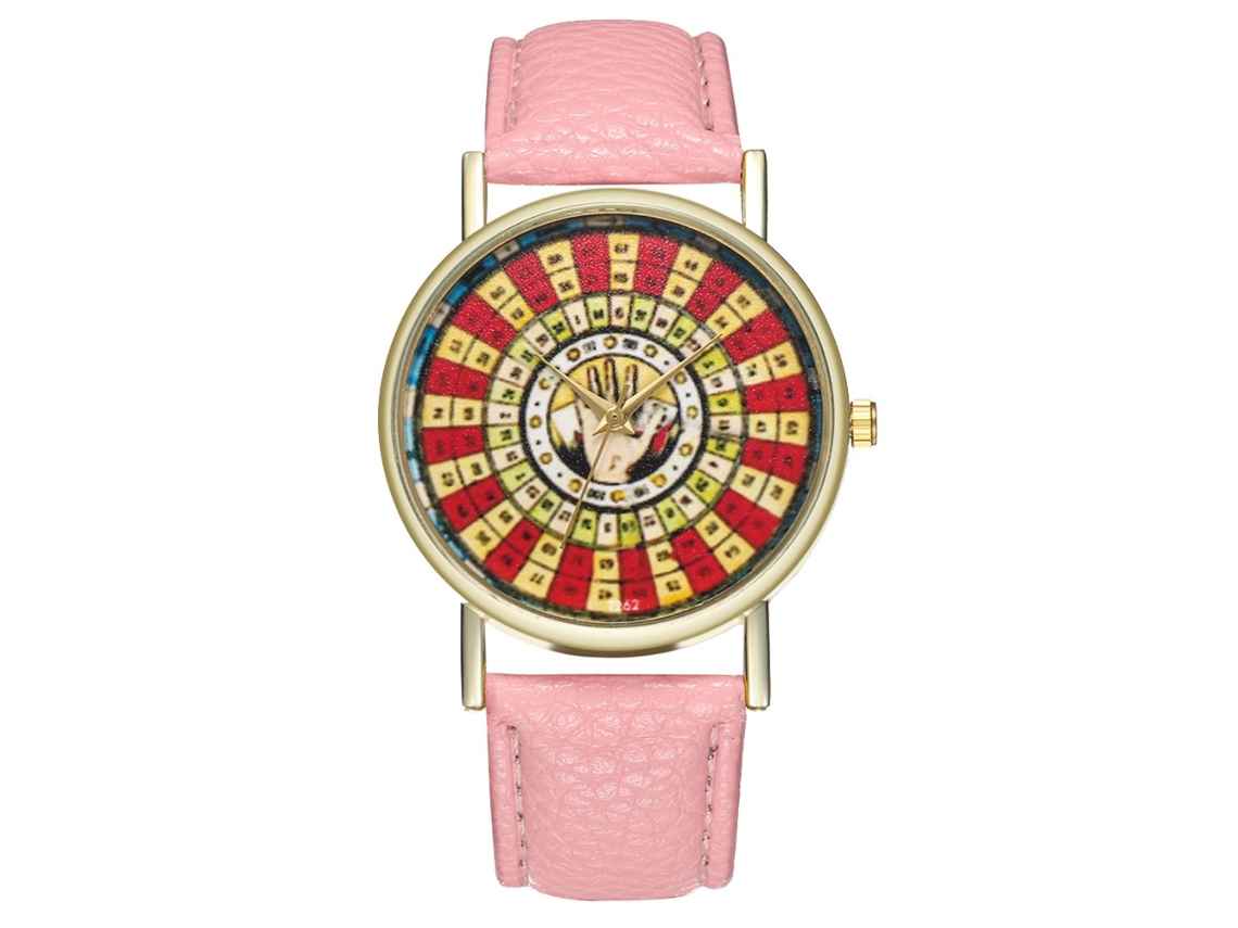 Reloj De Pulsera Para Parejas Zhoulianfa, Correa De Pu, Esfera Redonda, Cuarzo Rosa.