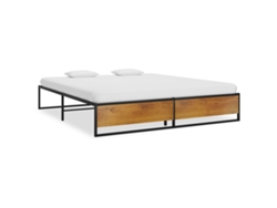 Estructura De Cama Sin Colchón Metal Negro 180x200 Cm