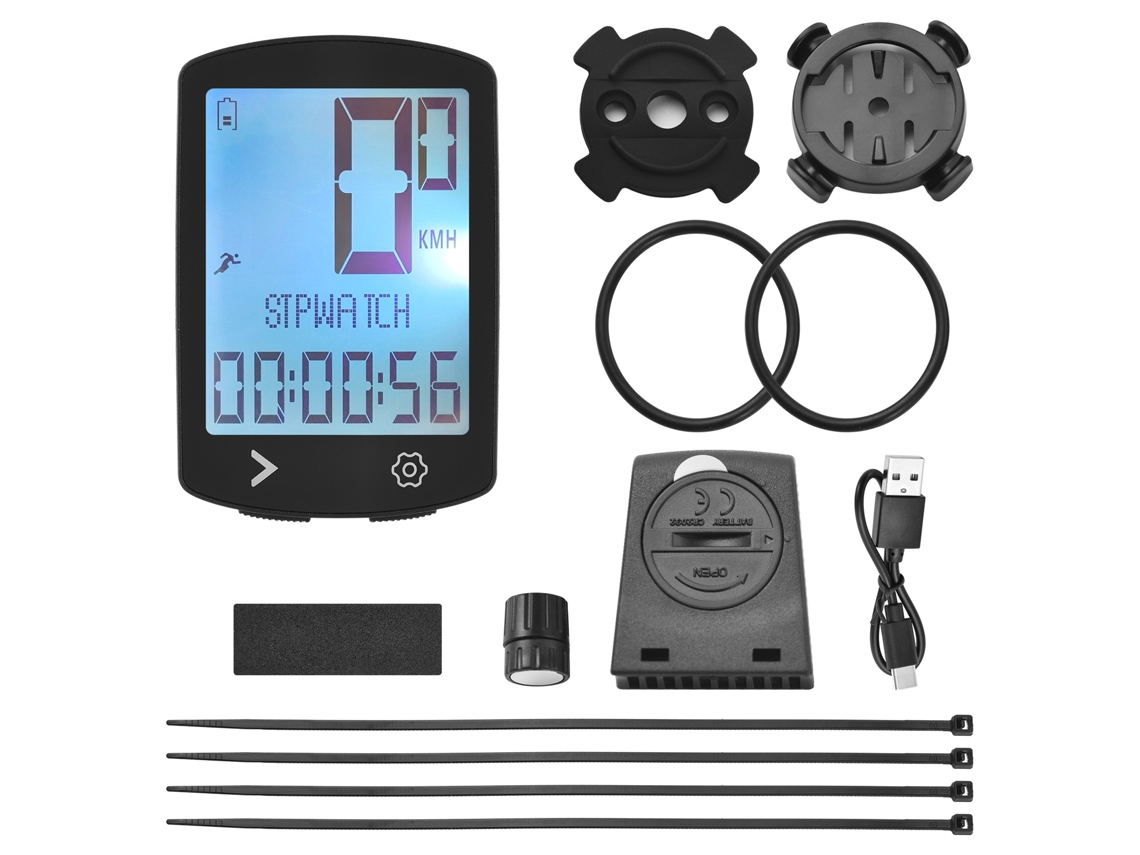 Ciclocomputador Inalámbrico Con Pantalla Lcd Nítida, Recargable Por Usb, Resistente Al Agua Ipx6, Cuentakilómetros Y Velocímetro, 5 Idiomas.