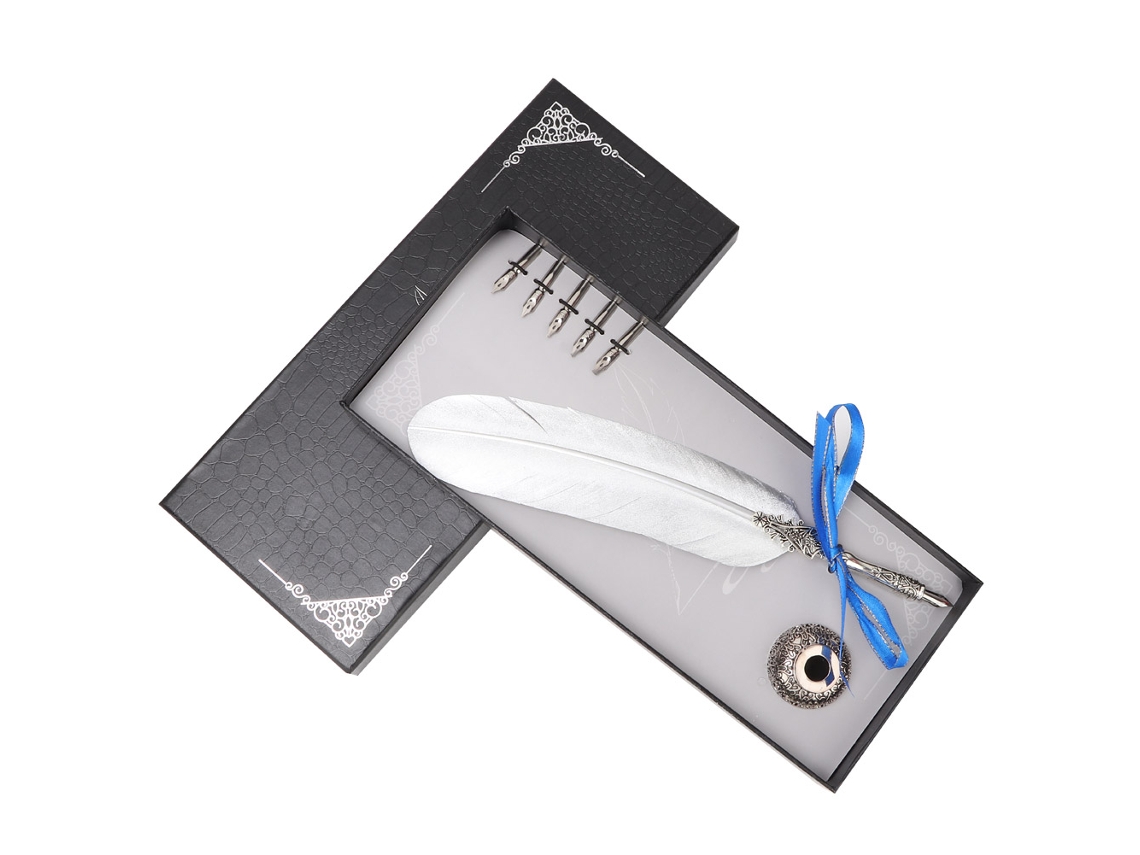Set de regalo de papelería clásico vintage con pluma estilográfica Feather Jet.