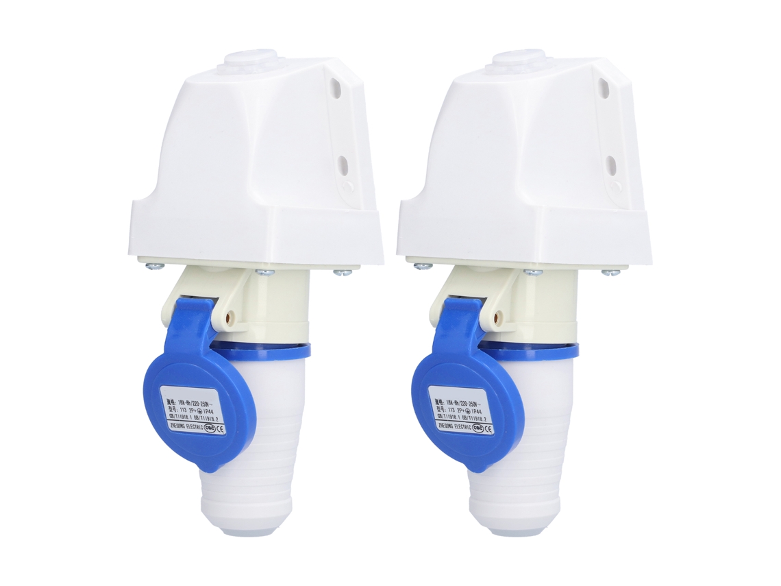Conector de alimentación circular de 3 pines con enchufe industrial, 220-250 V, 16 A, 2 pines (par)