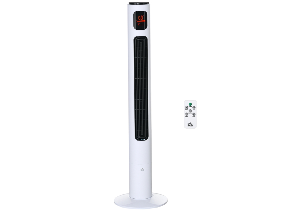 Ventilador De Torre Oscilante 70°, 45w, Panel Led, Mando A Distancia, 2 Modos, Temporizador 12h, Blanco