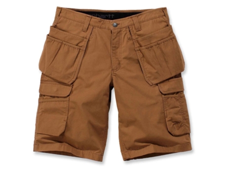 Calção CARHARTT Shorts Cargo Com Ajuste Relaxado Rugged Flex Steel Multipocket Castanho 30